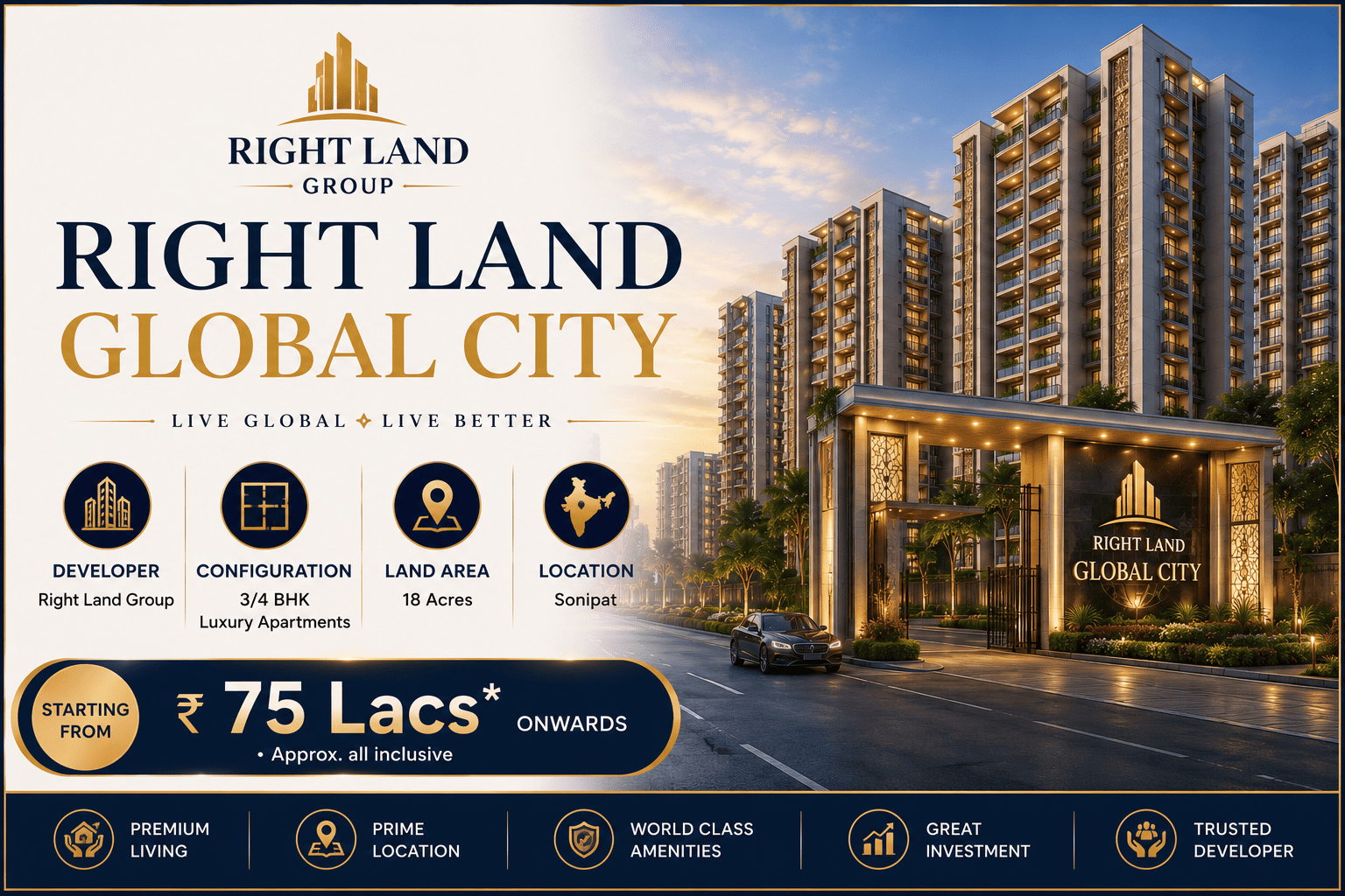 Right Land Global City - Luxury Apartments Sector 29 Sonipat